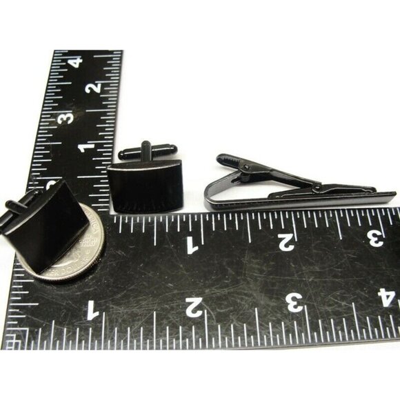 Cufflinks Tie Clip Set 3 Colors His Private Items Accessories IOB - Picture 7 of 16